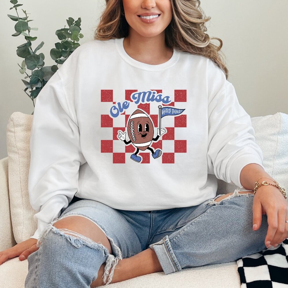 Retro Style Ole Miss Football Sweater